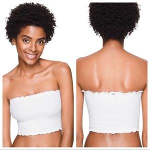 VS PINK Smocked Tube Top - white